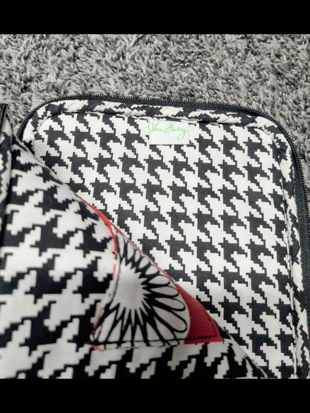 Vera Bradley Red and Black Floral Quilted Tablet Case